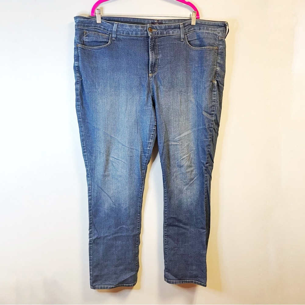 NYDJ Jeans Medium-Light Wash Straight Leg Denim Sz 22W GUC 5 Pocket